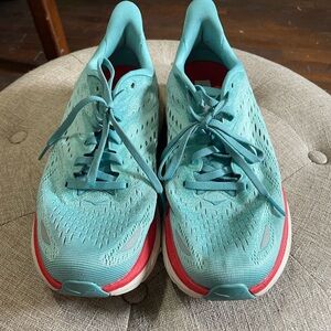 Hoka Women's Aqua and Coral Athletic Shoes